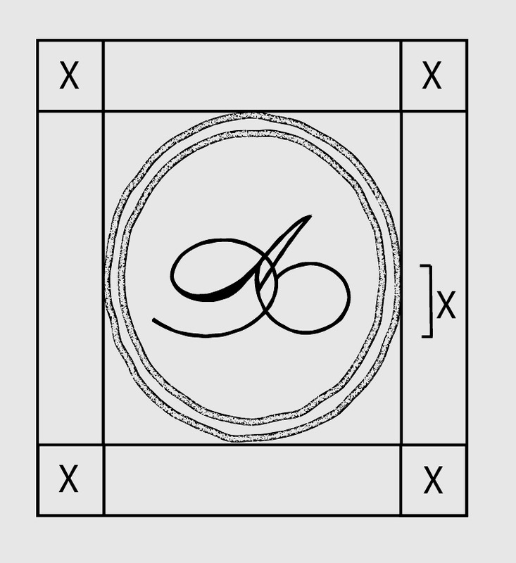 Adagio A monogram icon construction on a grid