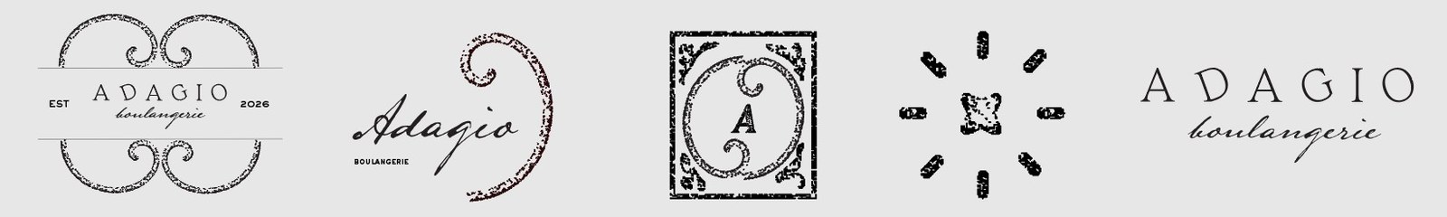 Five digital logo explorations for Adagio
